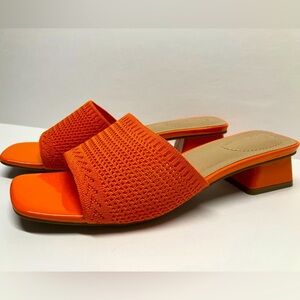 Comfort Women’s Slip On Block/Chunky Sandals, Size  7M, Orange, Casual, Summer